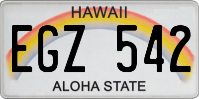 HI license plate EGZ542