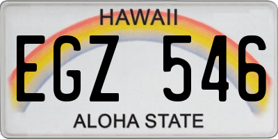 HI license plate EGZ546