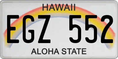 HI license plate EGZ552