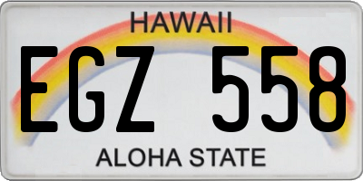 HI license plate EGZ558