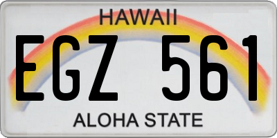 HI license plate EGZ561