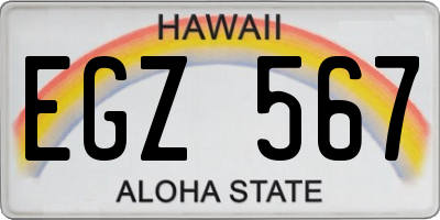 HI license plate EGZ567