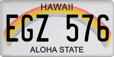 HI license plate EGZ576