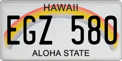 HI license plate EGZ580