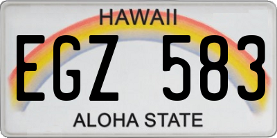 HI license plate EGZ583