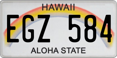 HI license plate EGZ584