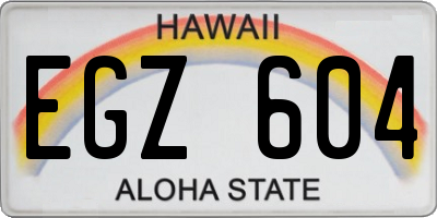 HI license plate EGZ604