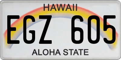 HI license plate EGZ605
