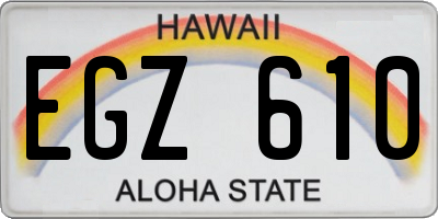 HI license plate EGZ610