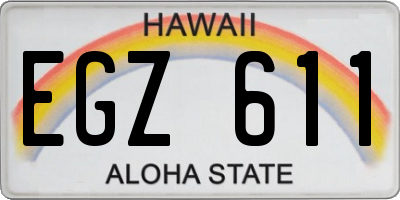 HI license plate EGZ611