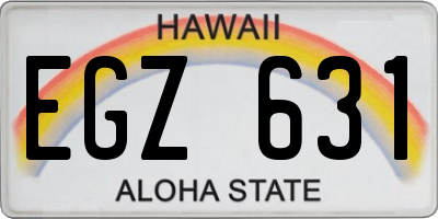 HI license plate EGZ631