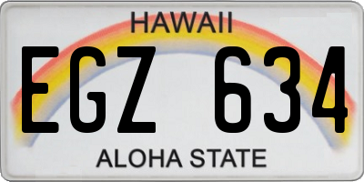HI license plate EGZ634