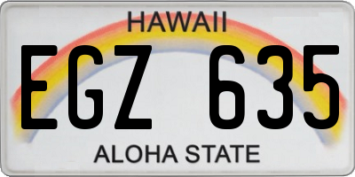 HI license plate EGZ635