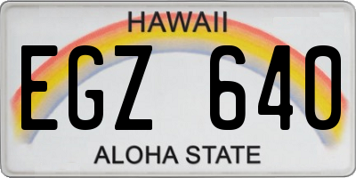 HI license plate EGZ640