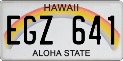 HI license plate EGZ641