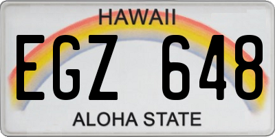 HI license plate EGZ648