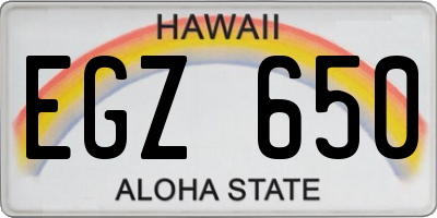 HI license plate EGZ650