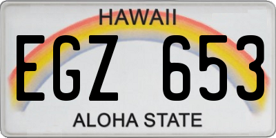 HI license plate EGZ653