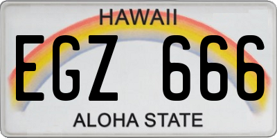 HI license plate EGZ666