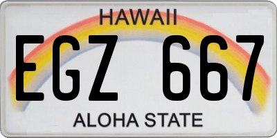 HI license plate EGZ667