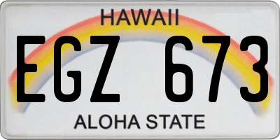 HI license plate EGZ673