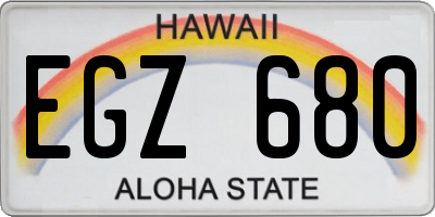 HI license plate EGZ680