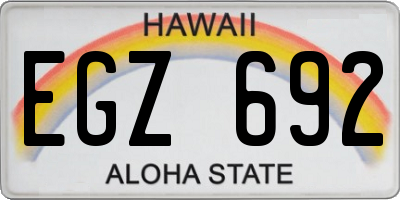 HI license plate EGZ692