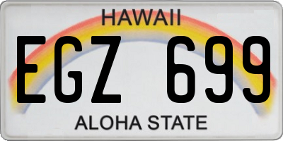 HI license plate EGZ699