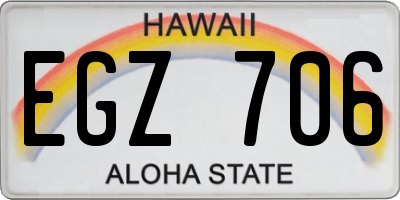 HI license plate EGZ706