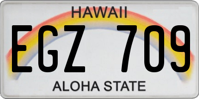 HI license plate EGZ709