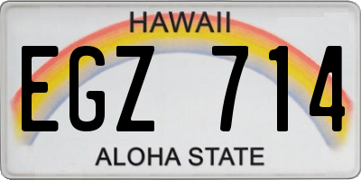 HI license plate EGZ714