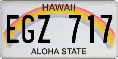 HI license plate EGZ717