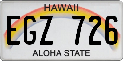 HI license plate EGZ726