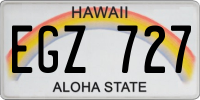 HI license plate EGZ727