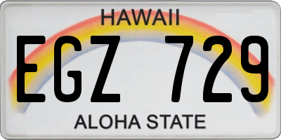 HI license plate EGZ729