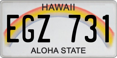 HI license plate EGZ731
