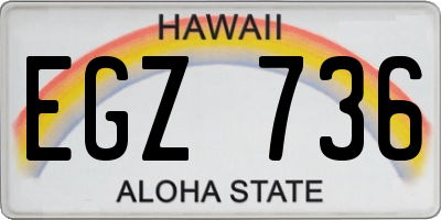 HI license plate EGZ736