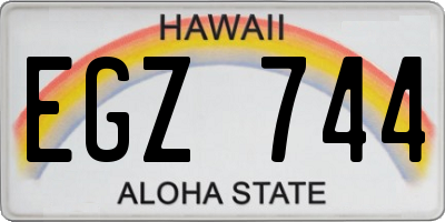 HI license plate EGZ744