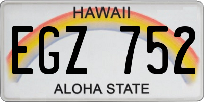 HI license plate EGZ752