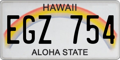 HI license plate EGZ754