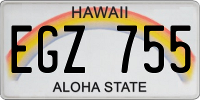 HI license plate EGZ755