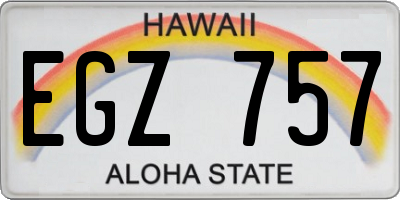 HI license plate EGZ757