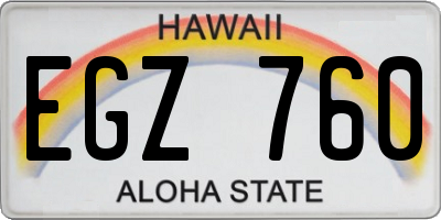 HI license plate EGZ760
