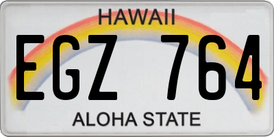 HI license plate EGZ764