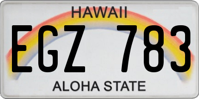 HI license plate EGZ783