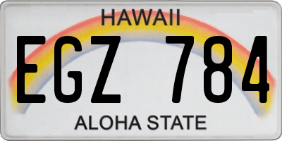 HI license plate EGZ784