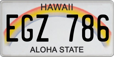 HI license plate EGZ786