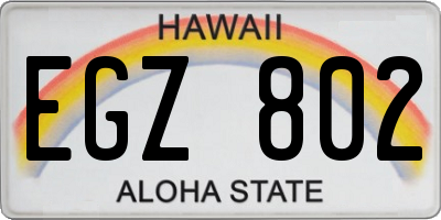 HI license plate EGZ802