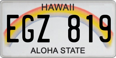 HI license plate EGZ819