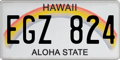 HI license plate EGZ824